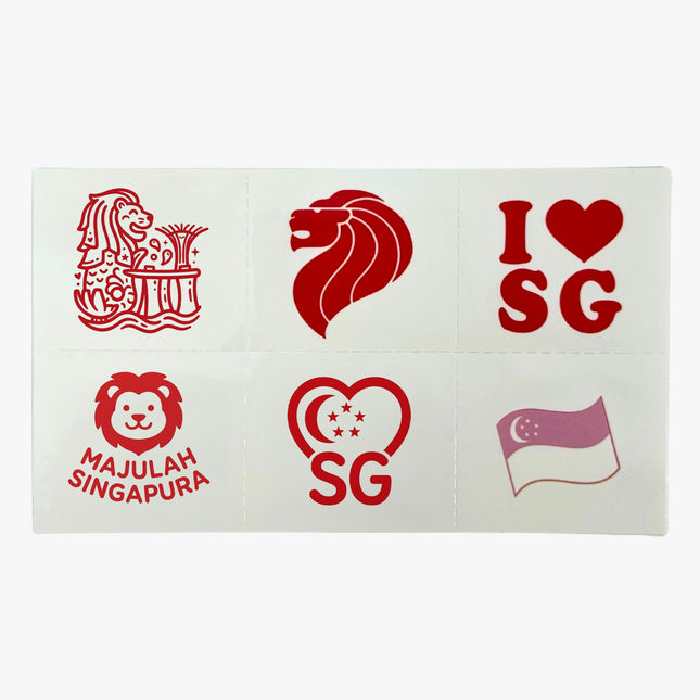 Singapore National Day Tattoo Sticker