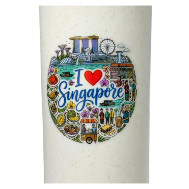 Singapore Themed Double Wall Wheat Fibre Bottle