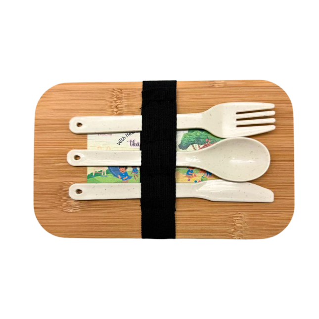 Customised Bamboo Lid Lunch Box Set (Preorder)