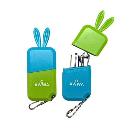 Customised 4-Piece Manicure Set In Case With Rabbit Ears (Preorder)
