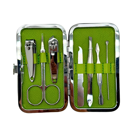 Customised 7-Piece Manicure Set In Coloured Pu Leather Case (Preorder)