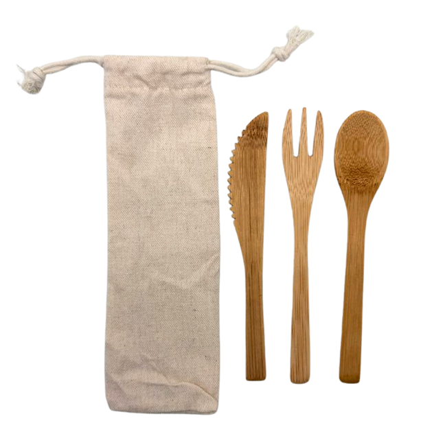 Customised Printed Bamboo Cutlery Set (Preorder)