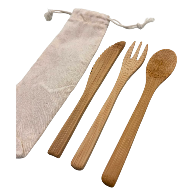 Customised Printed Bamboo Cutlery Set (Preorder)
