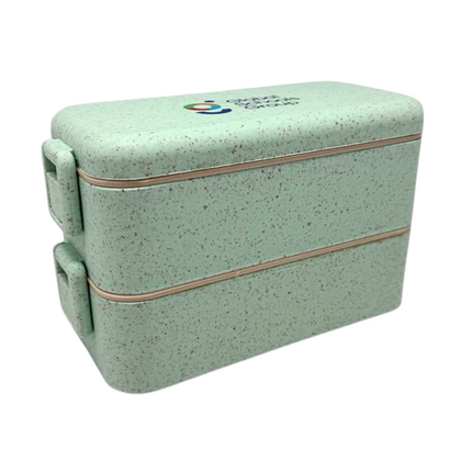 Customised Two Tier Eco Wheat Straw Lunch Box (Preorder)