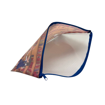 Customised A4 Netting Plastic Case White with Coloured Zip Trim (Preorder)