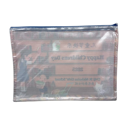 Customised A4 Netting Plastic Case White with Coloured Zip Trim (Preorder)