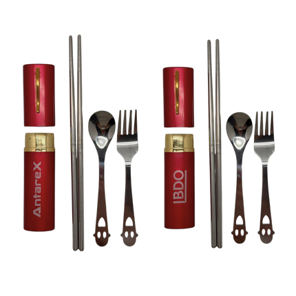 Customised 3-Piece Metal Cutlery In Portable Case (Preorder)