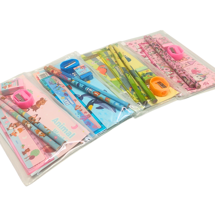 Animal Themed Zip Pencil Case Stationery Set