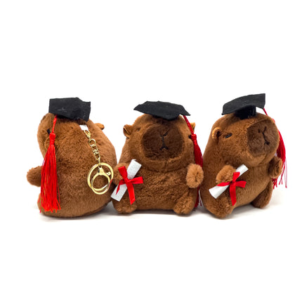 Capybara Graduation Bear Soft Toy Keychain