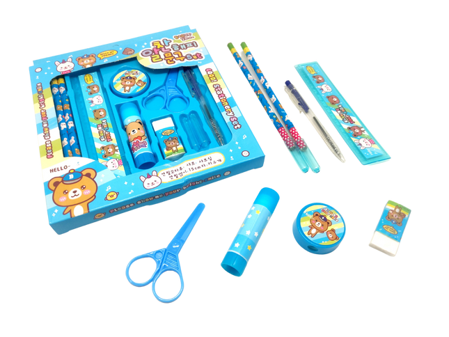 9 Piece Cartoon Design Stationery Set