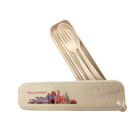 Singapore Theme Design Eco-Friendly Cutlery Set