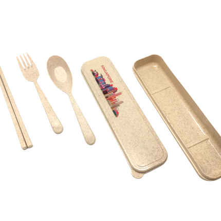 Singapore Theme Design Eco-Friendly Cutlery Set