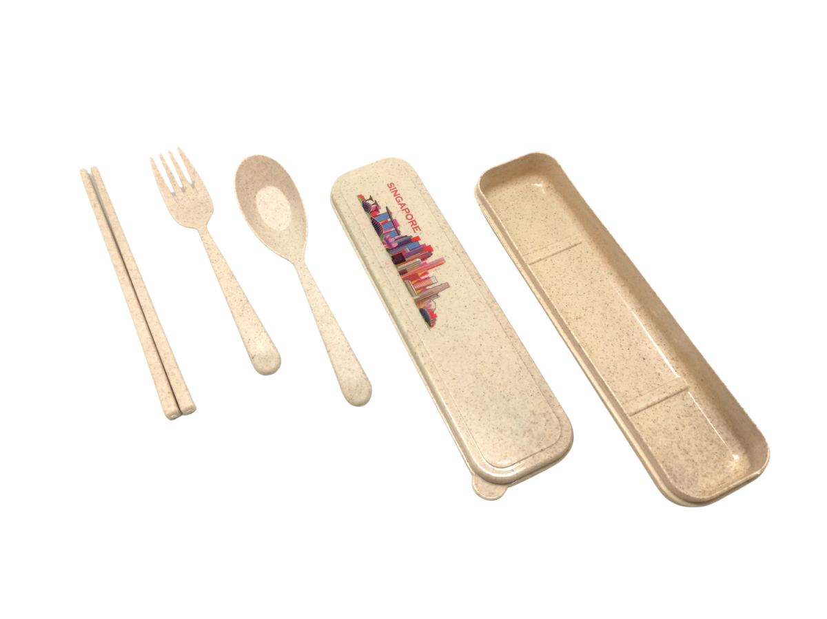 Singapore Theme Design Eco-Friendly Cutlery Set