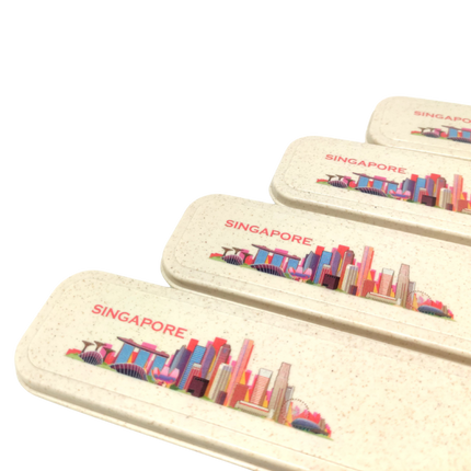 Singapore Theme Design Eco-Friendly Cutlery Set