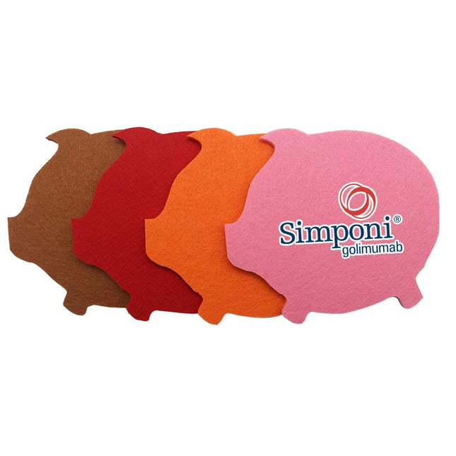 Pig Shaped Felt Coasters IWG FC One Dollar Only