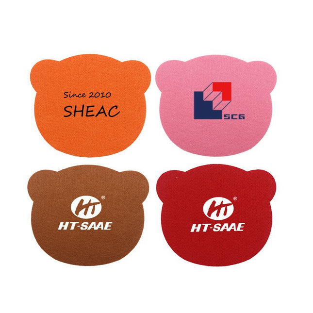 Bear Shaped Felt Coasters IWG FC One Dollar Only