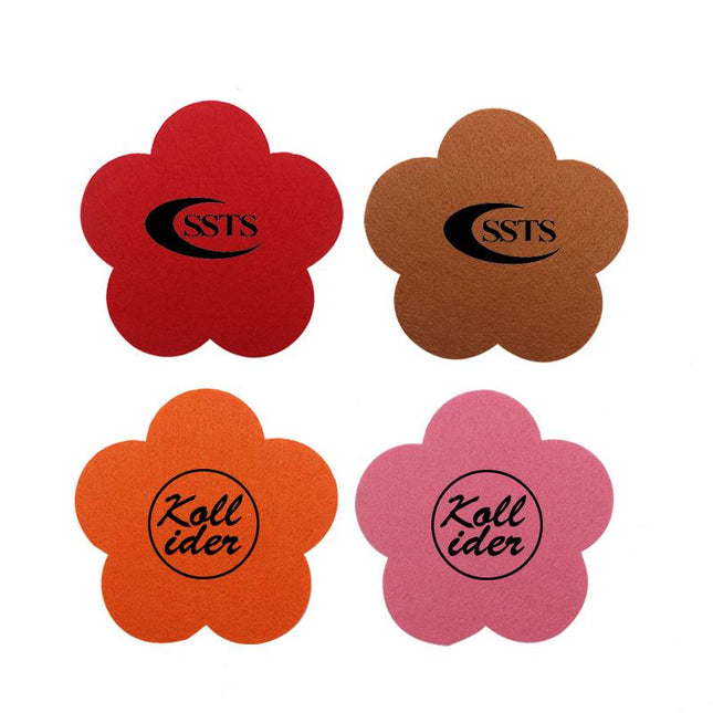 Flower Shaped Felt Coasters IWG FC One Dollar Only