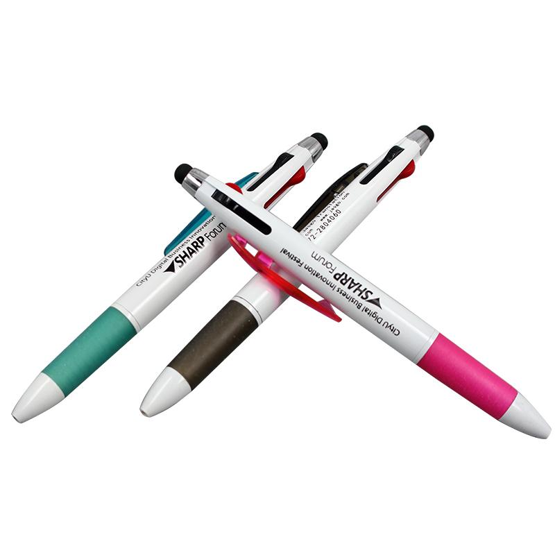 3-Colour Ballpoint Pen With Stylus One Dollar Only