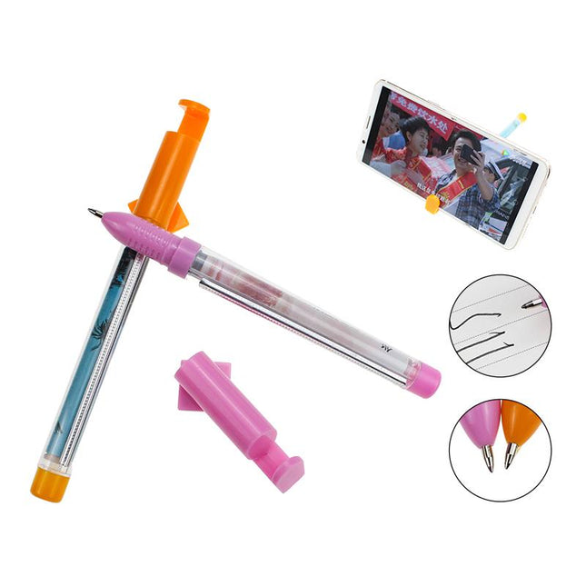 Colorful Clicker Gel Pen with Mobile Phone Holder IWG FC One Dollar Only