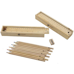 12-Piece Colour Pencil, Sharpener And Ruler Set In Box One Dollar Only