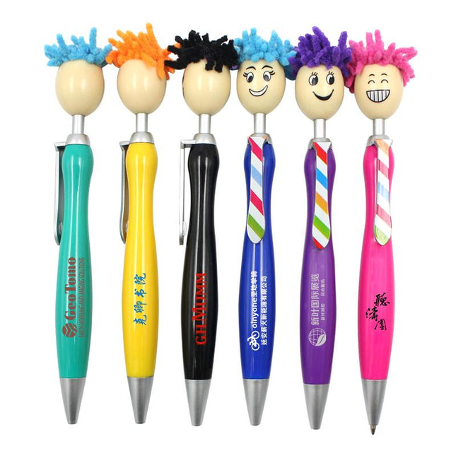 Ballpoint Pen With Smiling Puppet Head On Push Button One Dollar Only