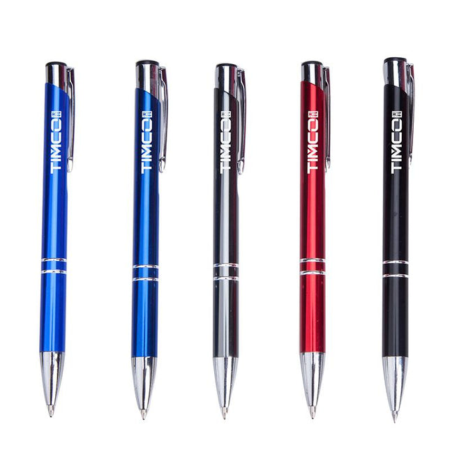 Push Button Ballpoint Pen With Silver Tip One Dollar Only