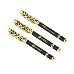 Metal Business Pen With Black And Gold Cap One Dollar Only