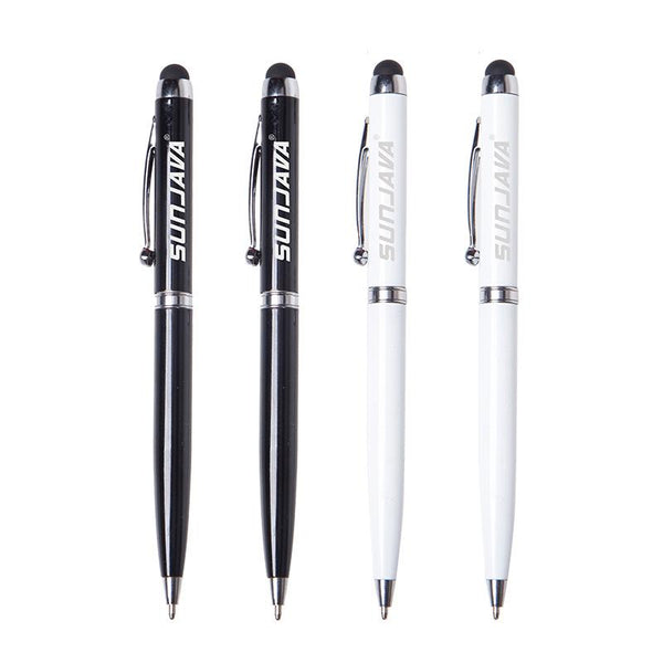 Twist-Type Business Pen With Stylus And Silver Clip