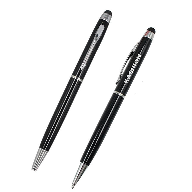 Metal Twist-Type Business Pen With Stylus And Silver Tip One Dollar Only