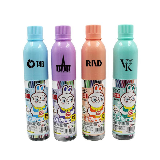 Watercolour Marker Set In Bottle (12) One Dollar Only