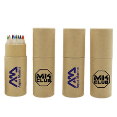 Small Colour Pencil Set In Eco-Friendly Cardboard Tube (12) One Dollar Only