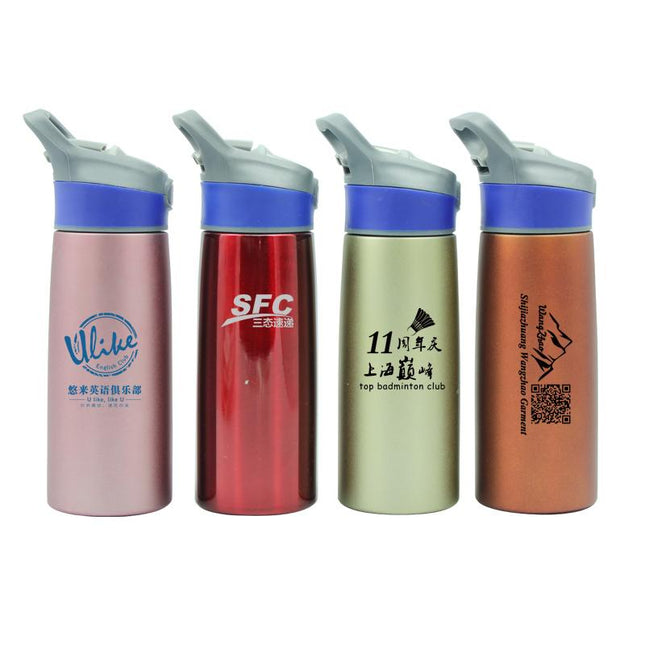 Sports Water Bottle With Push Button Straw (750ml) One Dollar Only