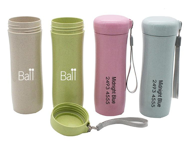Wheat Fibre Drinking Bottle With Thin Cloth Strap One Dollar Only