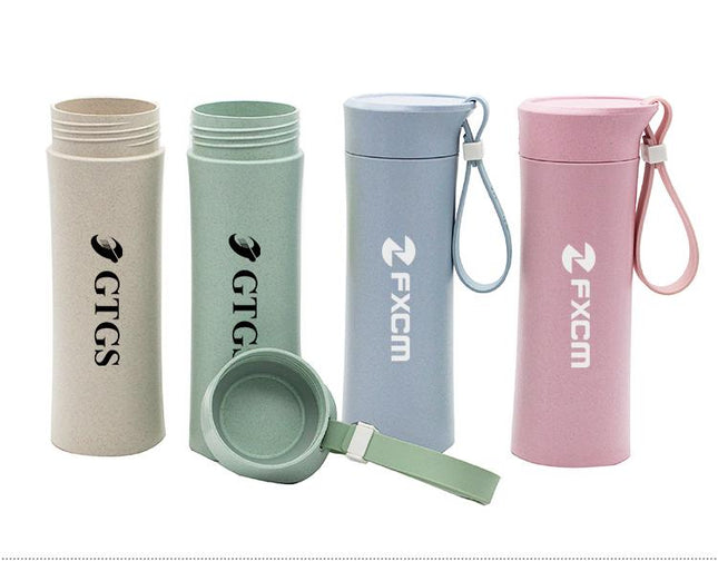 Wheat Fibre Drinking Bottle With Thick Rubber Strap One Dollar Only