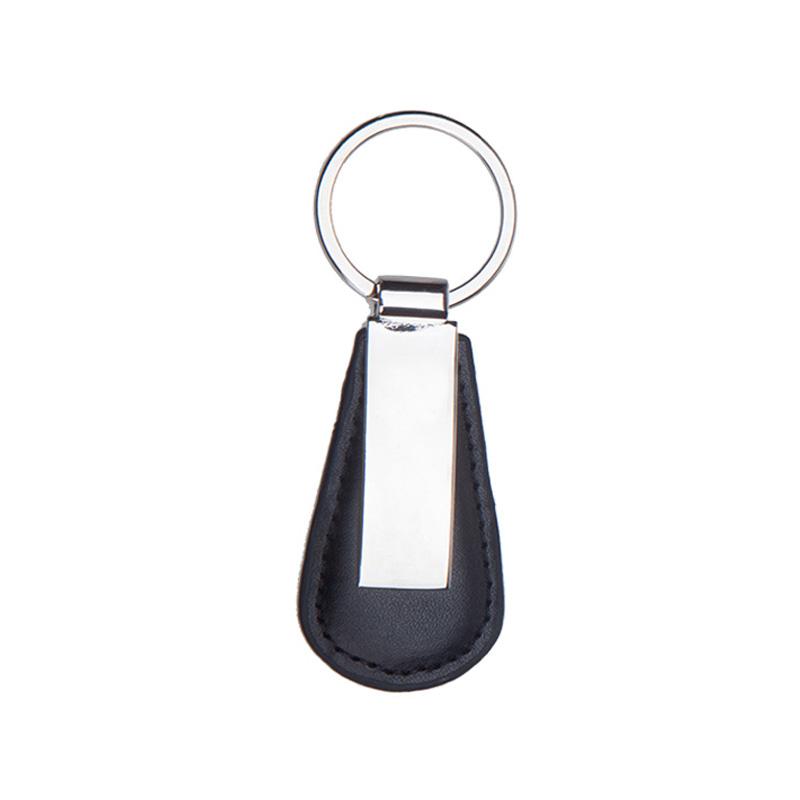 Leather Teardrop Keychain With Metal Overlay One Dollar Only