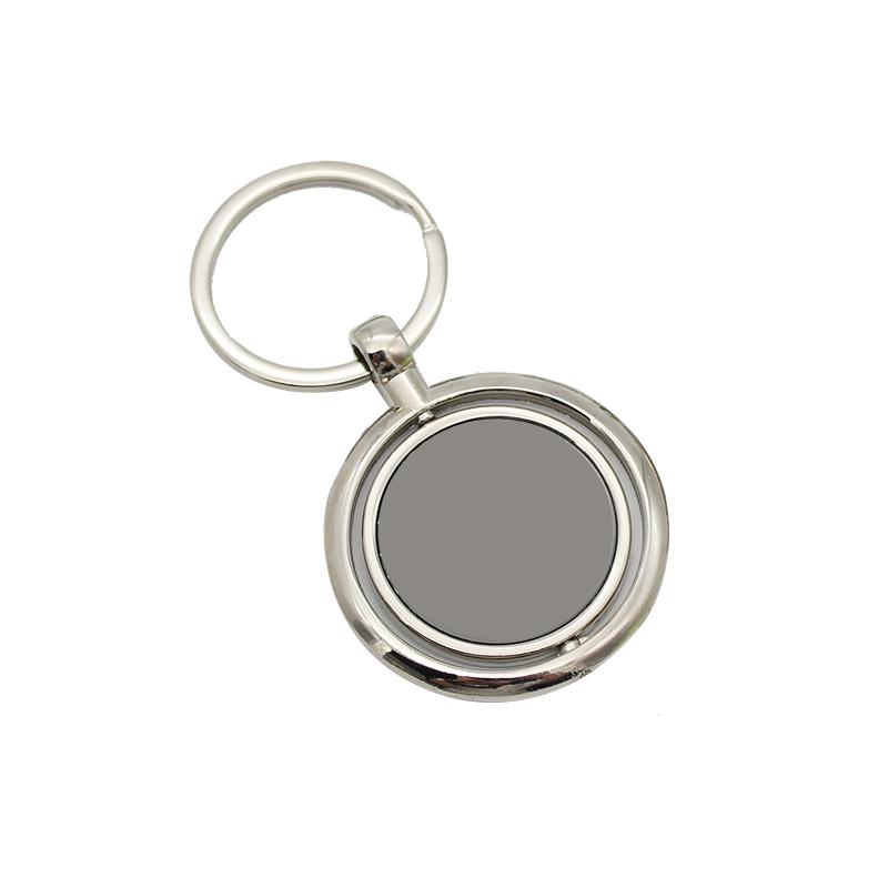 One Keychain Round Round Zinc Alloy Keychain With Rotating Plate – One Dollar Only