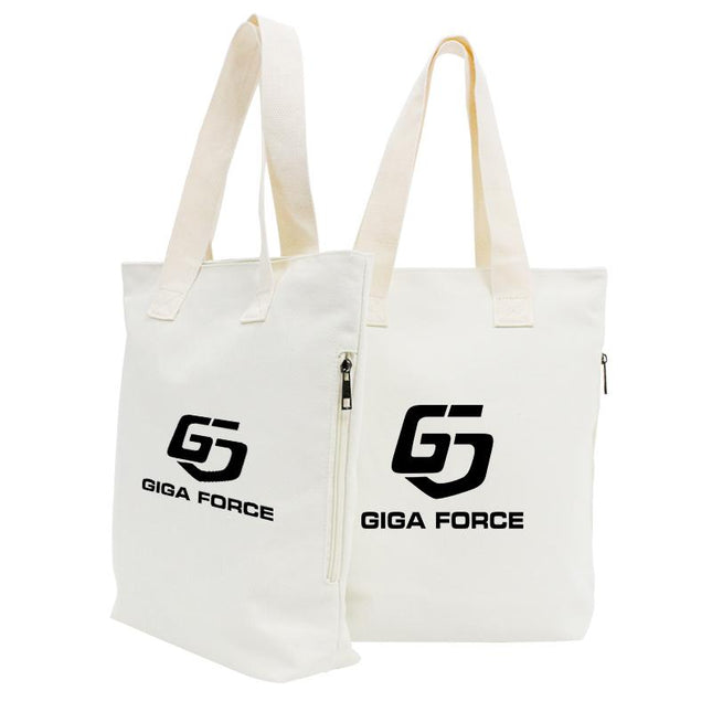 White Canvas Tote Bag With Side Pocket One Dollar Only