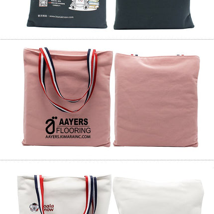 Zippered Flannel Bag With Colourful Straps CG Bags One Dollar Only