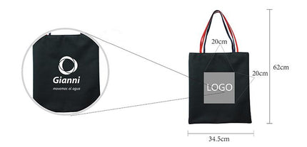 Zippered Flannel Bag With Colourful Straps CG Bags One Dollar Only