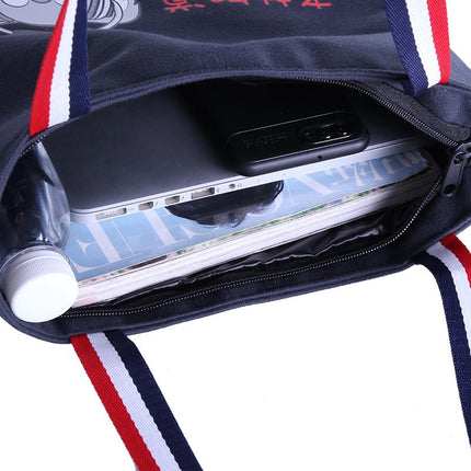 Zippered Flannel Bag With Colourful Straps CG Bags One Dollar Only