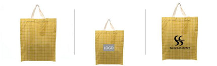 Checkered Cotton Tote Bag With Carrying Handles And Carrying Straps CG Bags One Dollar Only