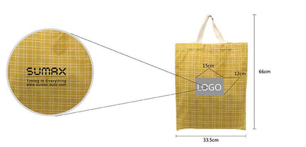 Checkered Cotton Tote Bag With Carrying Handles And Carrying Straps CG Bags One Dollar Only