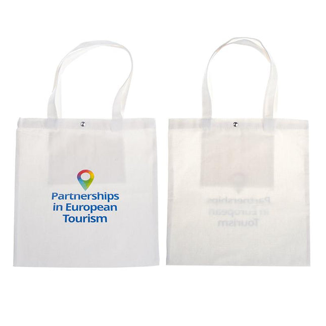 White Canvas Tote Bag With Snap Fastener IWG FC One Dollar Only