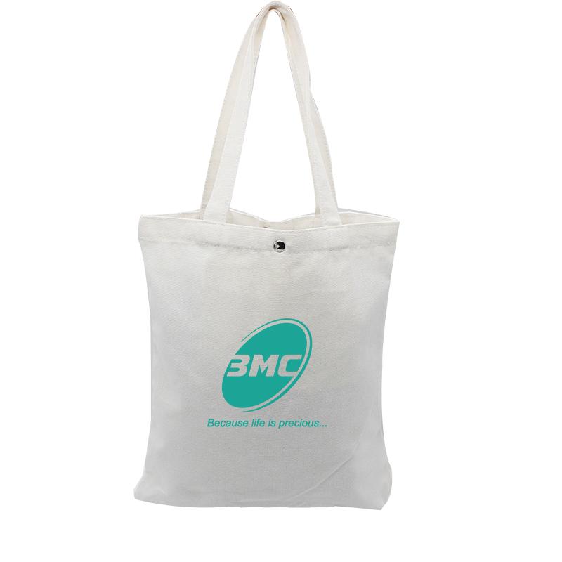 White Canvas Tote Bag With Snap Fastener IWG FC One Dollar Only