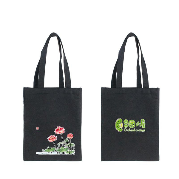 Black Canvas Tote Bag 26*33cm