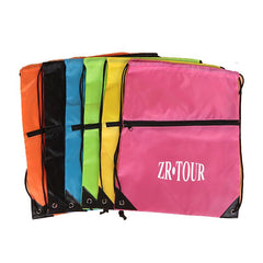Nylon Drawstring Backpack With Zip Compartment One Dollar Only