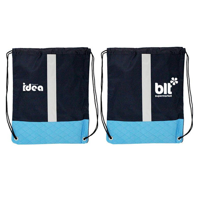Polyester Drawstring Backpack With Reflective Strip One Dollar Only