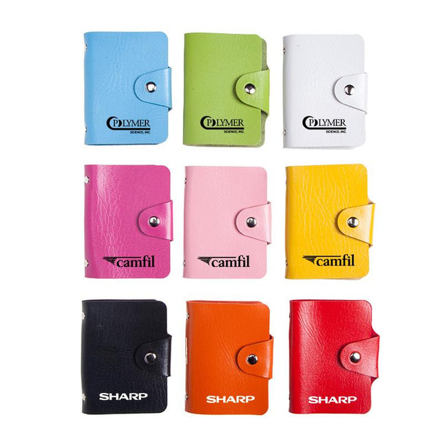 Book-Style Pu Leather Name Card Organiser One Dollar Only