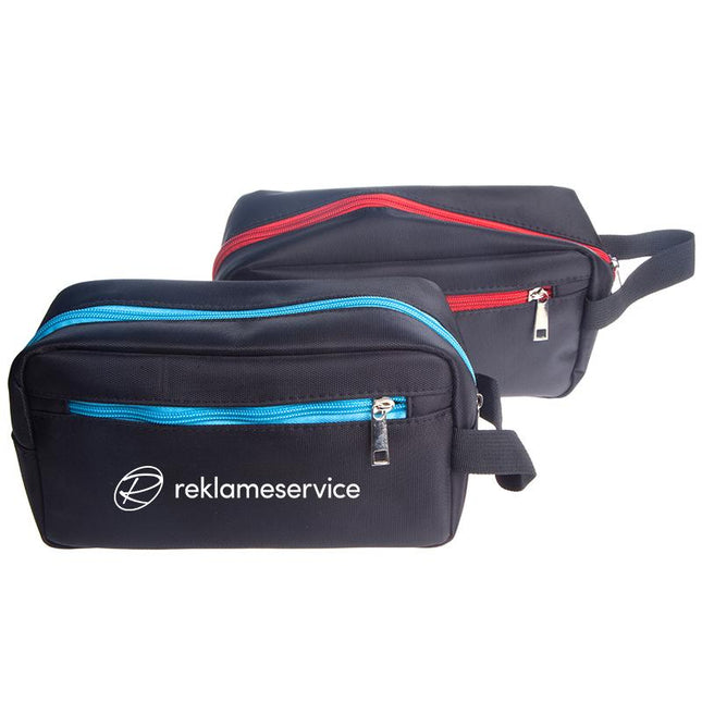 Black Nylon Travel Pouch With Coloured Zips IWG FC One Dollar Only