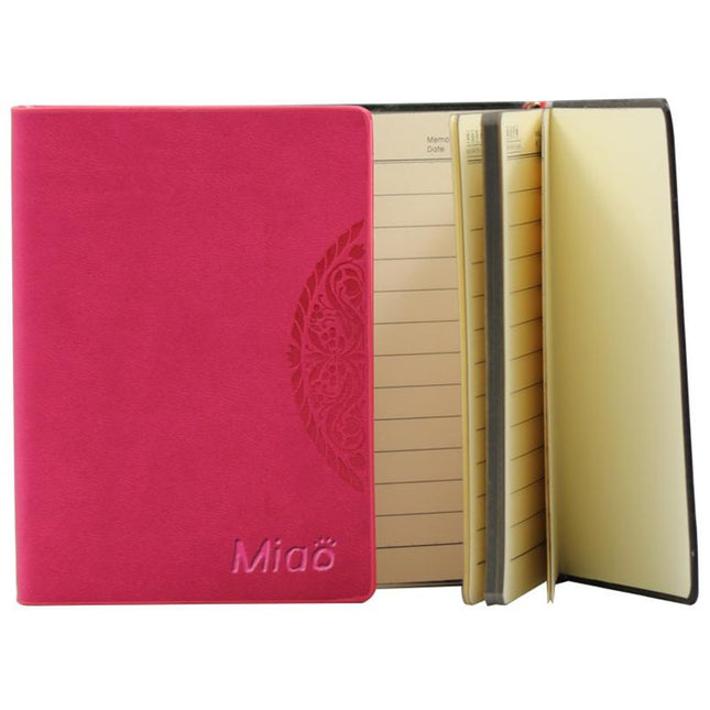 Mini Notebook With Embossed Flower Pattern On Pu Leather Cover One Dollar Only